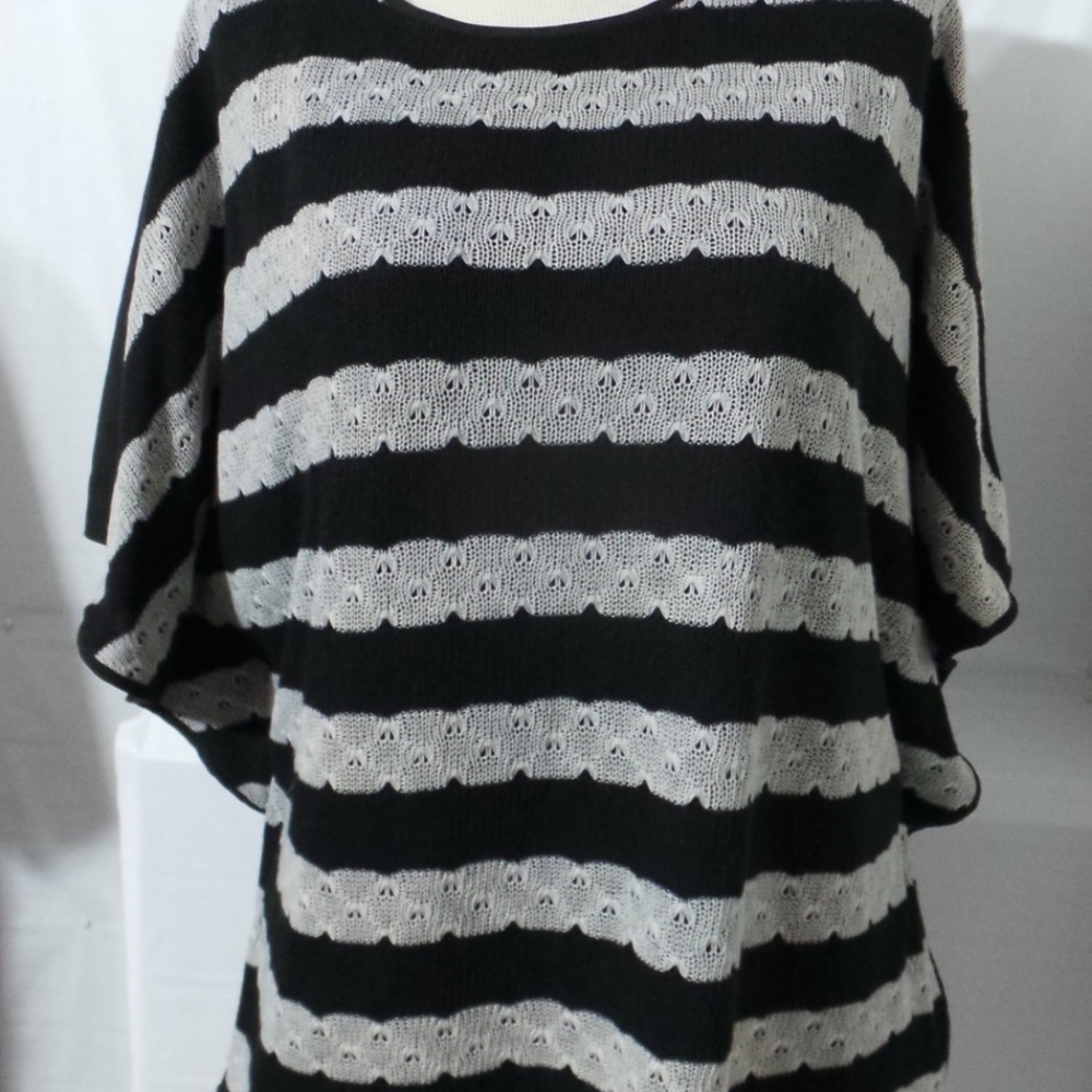 Contemporary Batwing BLOUSE SHIRT XL black gray